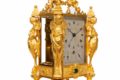 French-gilt-brass-carriage-antique-clock-travel-sculptural-exhibition-Paul Garnier-Paris-alarm-repeating-malachite