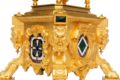 French-gilt-brass-carriage-antique-clock-travel-sculptural-exhibition-Paul Garnier-Paris-alarm-repeating-malachite