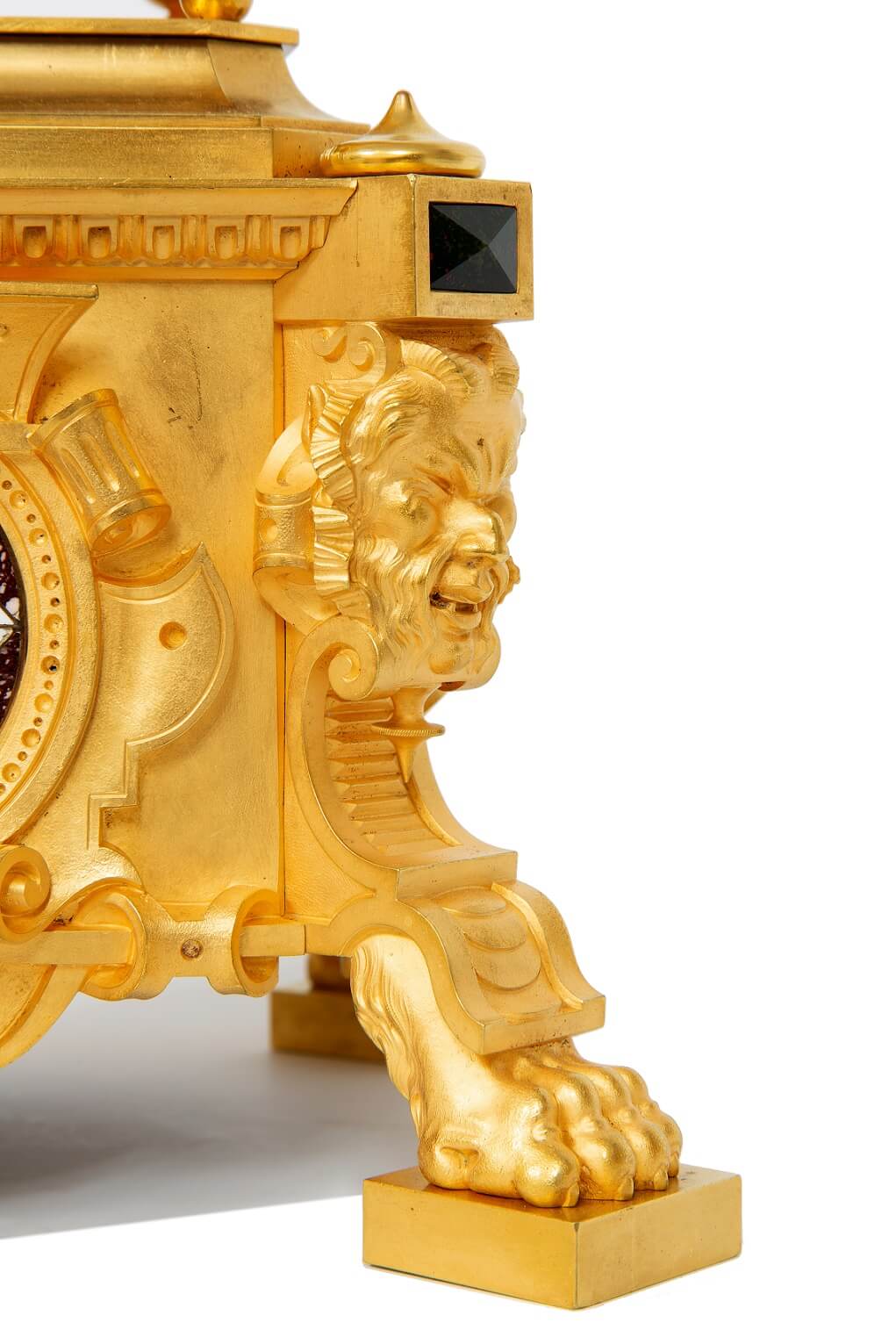 French-gilt-brass-carriage-antique-clock-travel-sculptural-exhibition-Paul Garnier-Paris-alarm-repeating-malachite