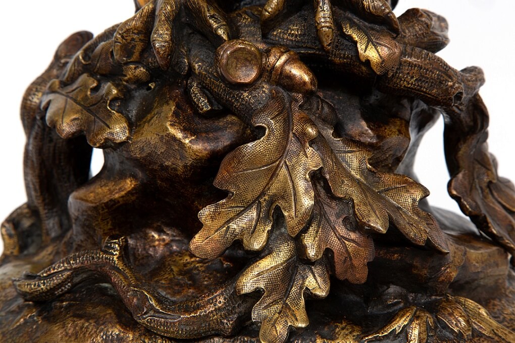 French-sculptural-bronze-antique-mantel-clock-owl-decorative
