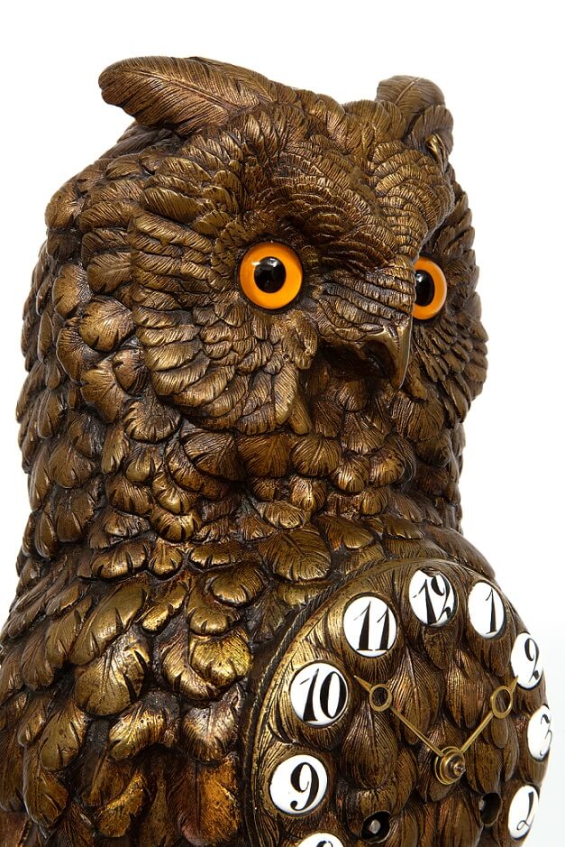 French-sculptural-bronze-antique-mantel-clock-owl-decorative