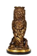 French-sculptural-bronze-antique-mantel-clock-owl-decorative