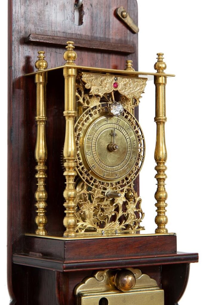 A good Japanese shitan striking pillar clock or shaku dokei, circa 1840 ...