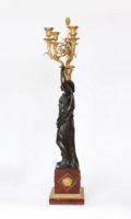 French-Louis XVI-ormolu-bronze-sculptural-candelabra-Francois Remond-Thomire-marble-Galle