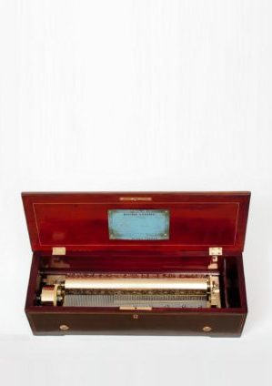 Swiss-Nicole-Freres-cylinder-music Box-musical-rosewood-mozart-sidewinder-marquetry-