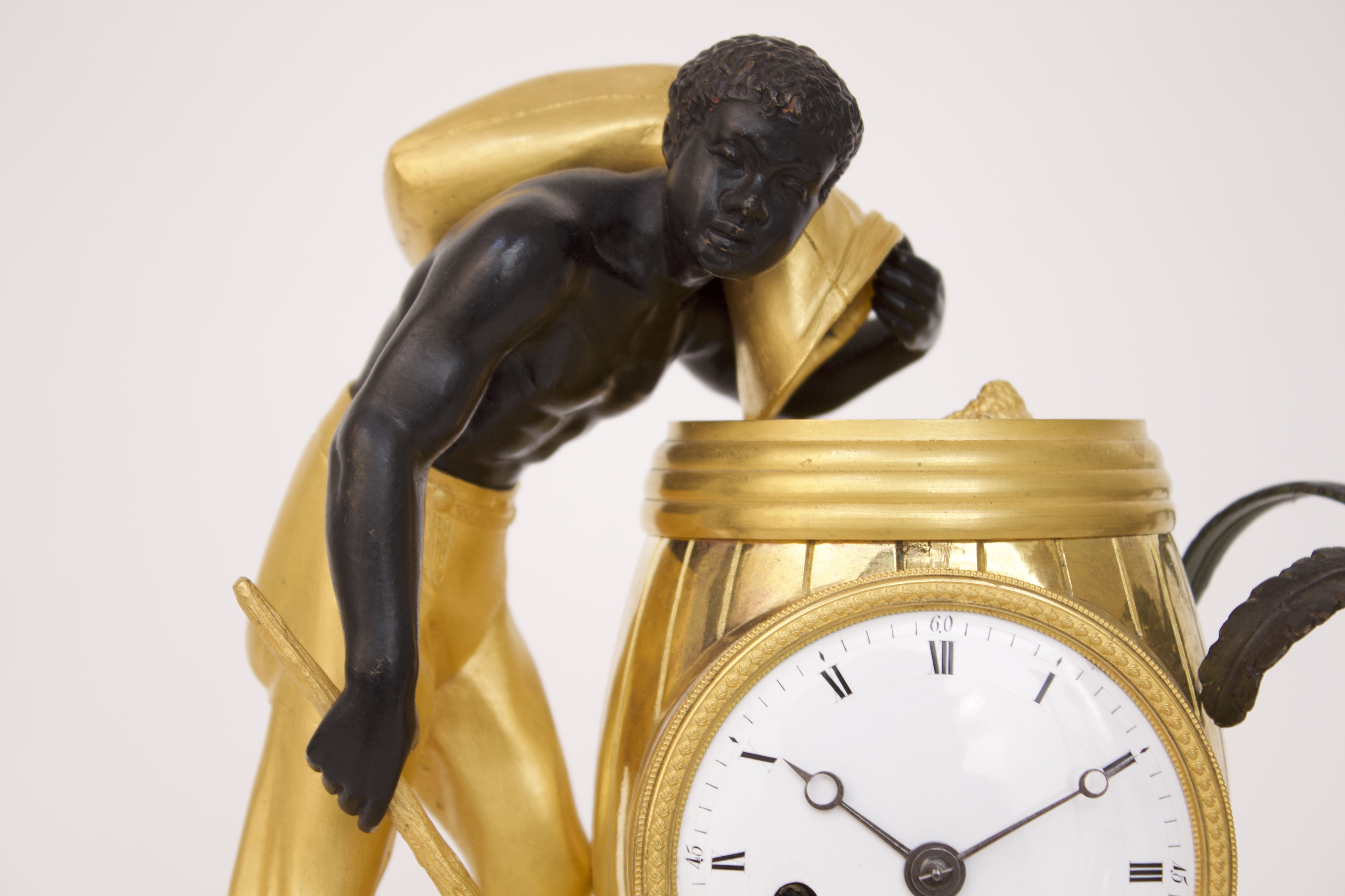 French-Empire-ormolu-patinated-bronze-sculptural-bon sauvage-coffee-picker-blackamoor-Deverberie