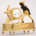 French-Empire-Directoire-ormolu-gilt-patinated-bronze-blackamoor-bon Sauvage-antique-mantel-clock-Deverberie-Lesieur