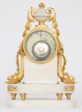 French-Louis XVI-white-marble-ormolu-gilt-bronze-antique-clock-Gille-Paris-