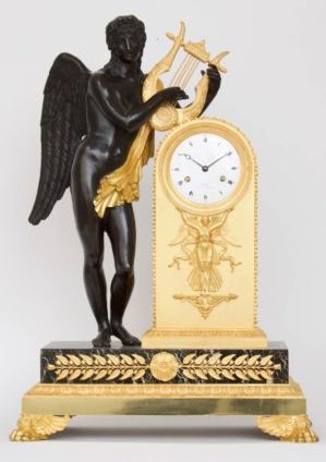 French-empire-ormolu-patinated-gilt-bronze-sculptural-antique-mantel-clock-galle-bronzier-paris-apollo-striking