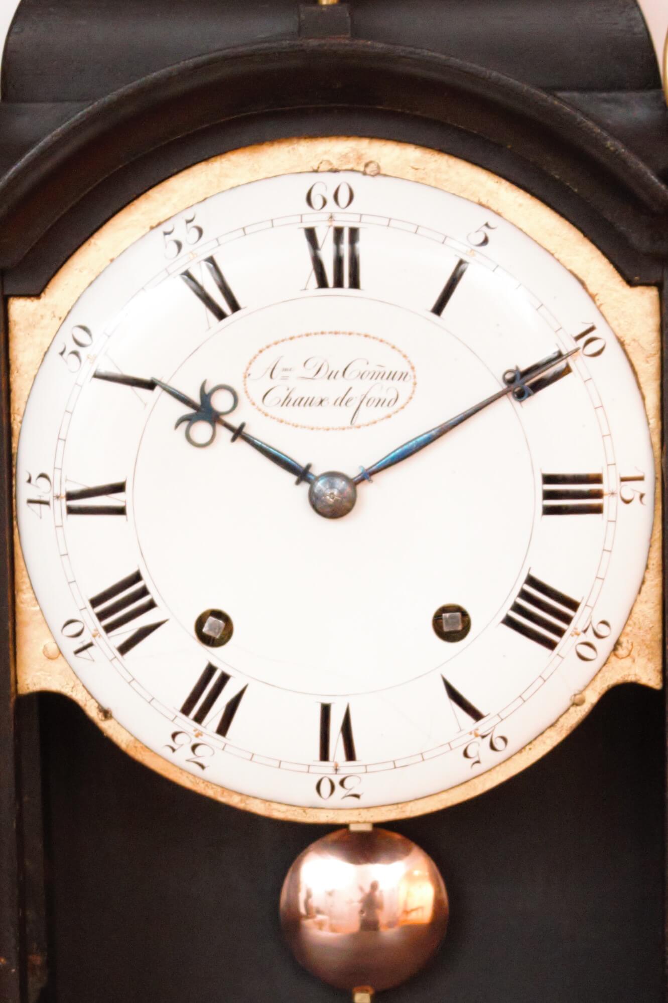 Swiss-Neuchatel-Chaux de fond-quarter-striking-antique-bracket-clock-console-DuComun