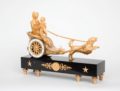 French-empire-ormolu-gilt-bronze-sculptural-chariot-striking-antique-mantel-clock-cupid-dog-