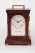 English-British-brass-rosewood-library-travel-antique-clock-timepiece-McCabe-London