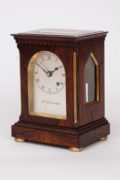 English-British-brass-rosewood-library-travel-antique-clock-timepiece-McCabe-London