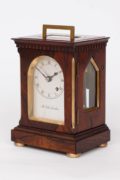 English-British-brass-rosewood-library-travel-antique-clock-timepiece-McCabe-London