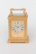 English-engraved-gilt-brass-blue John-carriage-antique-travel-clock-London-barwise-cole-