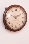 English-UK-London-mahogany-Georgian-antique-dial-wall-pub-clock-George Clarke