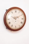 English-UK-London-mahogany-Georgian-antique-dial-wall-pub-clock-George Clarke