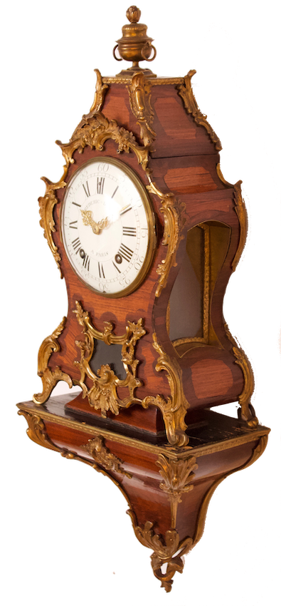 French-Antique clock-Frederic Duval A Paris.-Rosewood cartel-ormolu-bronze ormoly, louis XVI-2