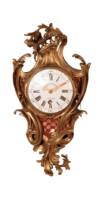 French-Louis XV-ormolu-gilt-bronze-cartel-antique-wall-clock-quarter Repeating-d'alcove-deschamps-paris