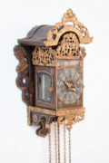 Miniature-Frisian-Dutch-polychrome-iron-painted-antique-wall-clock-stoelschippertje-striking-alarm