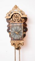 Miniature-Frisian-Dutch-polychrome-iron-painted-antique-wall-clock-stoelschippertje-striking-alarm