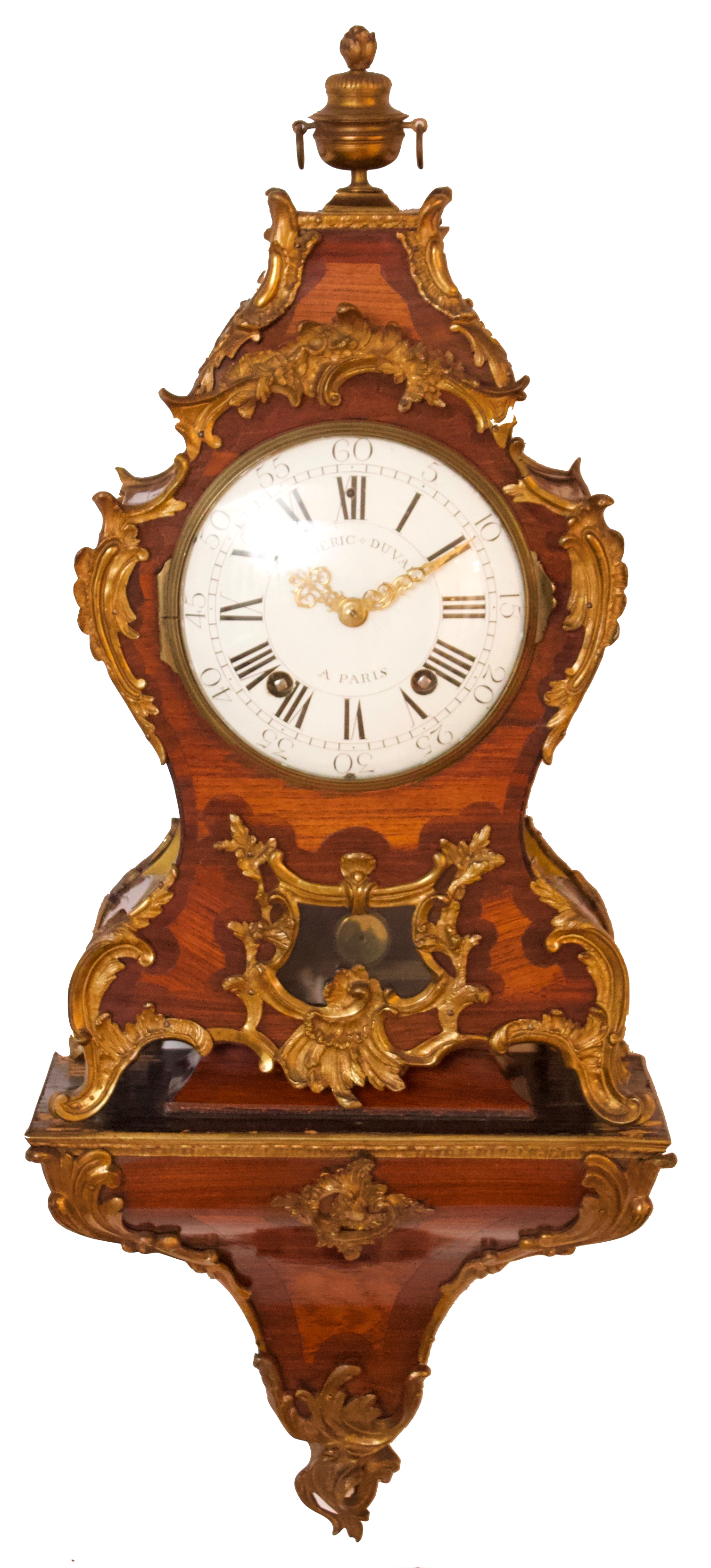 French-Antique clock-Frederic Duval A Paris.-Rosewood cartel-ormolu-bronze ormoly, louis XVI-2