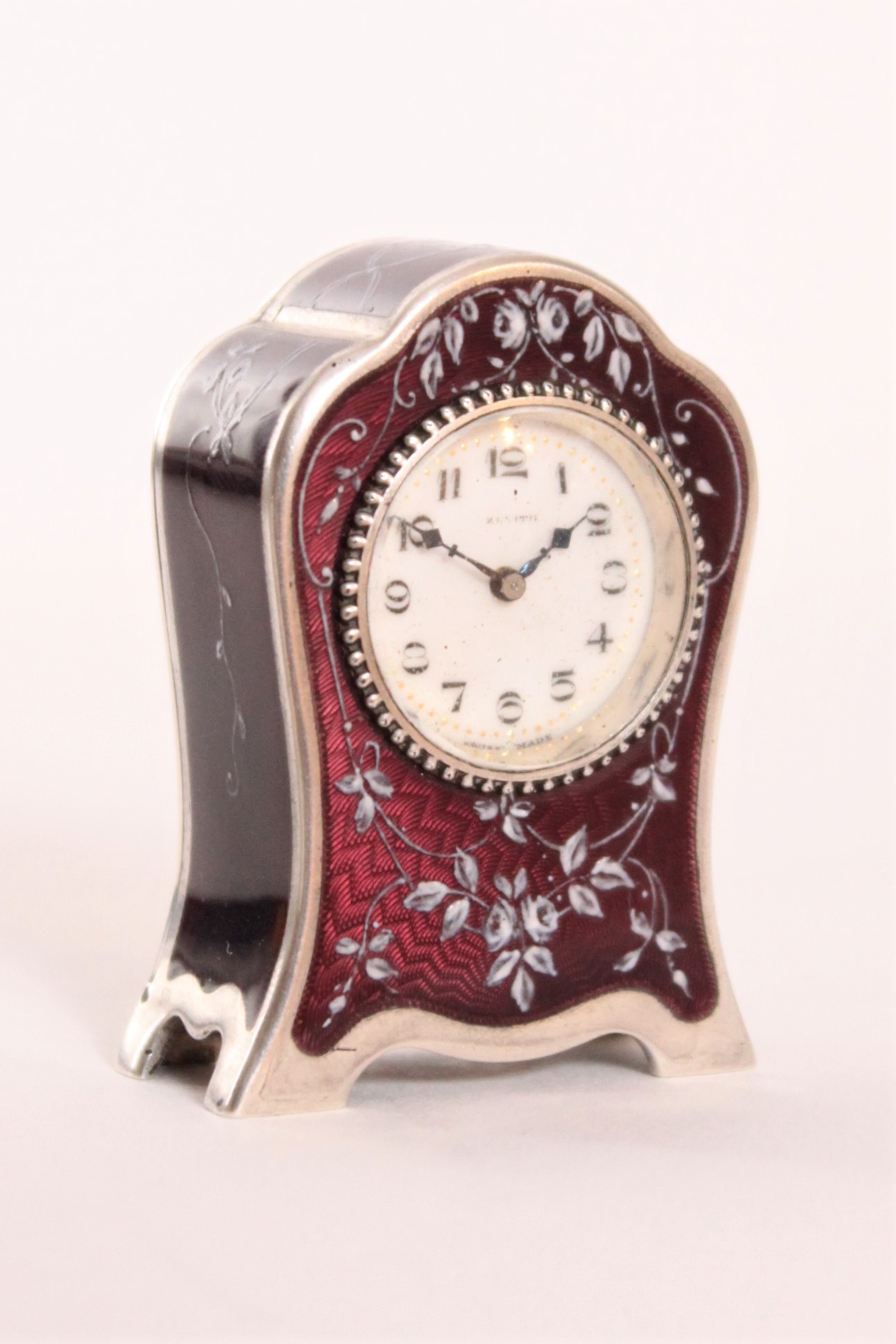 Swiss-guilloche-translucent-enamel-miniature-travel-antique-clock-zenith-