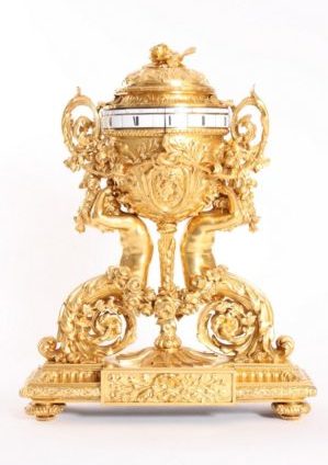 French-Napoleon III-sculptural-gilt-bronze-cercles-tournants-annular-antique-clock-renaissance-style-deniere-paris