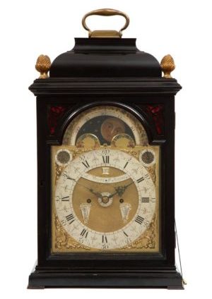 Dutch-ebonised-striking-table-clock-calendar-moonphase-antique-clock-Vrijthoff-the Hague
