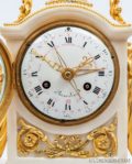 French-Louis XVI-borne-gilt-bronze-calendar-date-day-antique-mantel-clock-Bourdier-Paris-striking