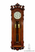 English-carved-oak-sculptural-precision-regulator-manchester-victorian-sweep-seconds-impressive-wall-antique-clock-striking