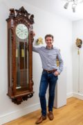 English-carved-oak-sculptural-precision-regulator-manchester-victorian-sweep-seconds-impressive-wall-antique-clock-striking