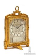 English-Victorian-engraved-gilt-brass-Thomas-Cole-strut-pre Numbered-travel-desk-calendar-antique-clock-