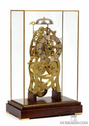 English-brass-skeleton-striking-repeating-fusee-table-antique-clock-rippin-spalding