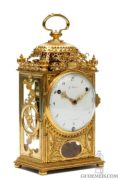 French-Louis XVI-gilt-bronze-ormolu-pendule-d'officier-quarter-striking-Paris-travel-LeFebvre-Fontainebleau-antique-clock-