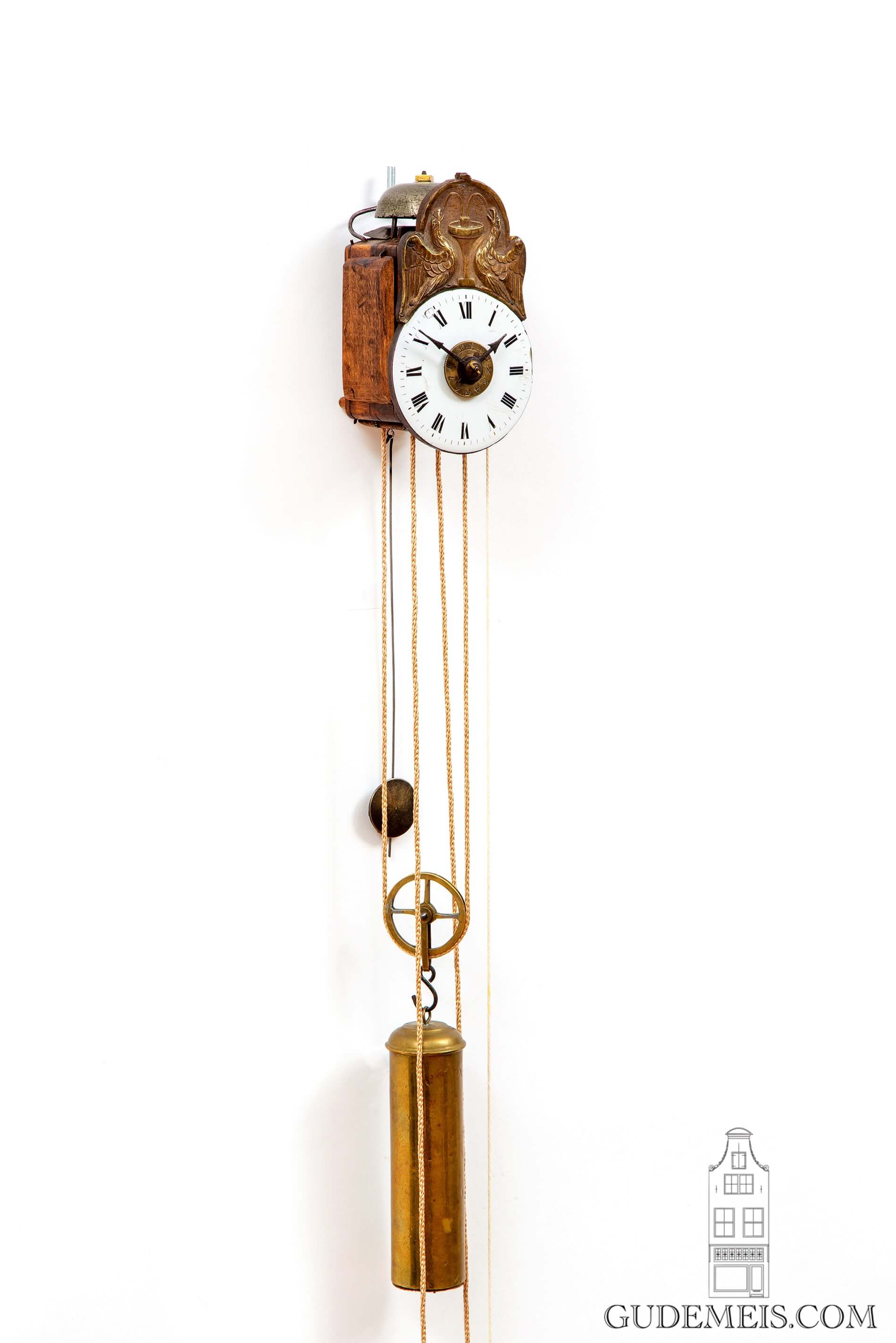 German-Black-Forest-Joseph-Sorg-tropfen-miniature-striking-alarm-antique-wall-clock-