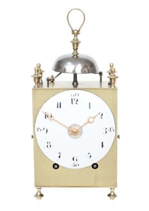 Swiss-brass-striking-repeating-antique-travel-capucine-chaux De Fonds-clock-timepiece-10