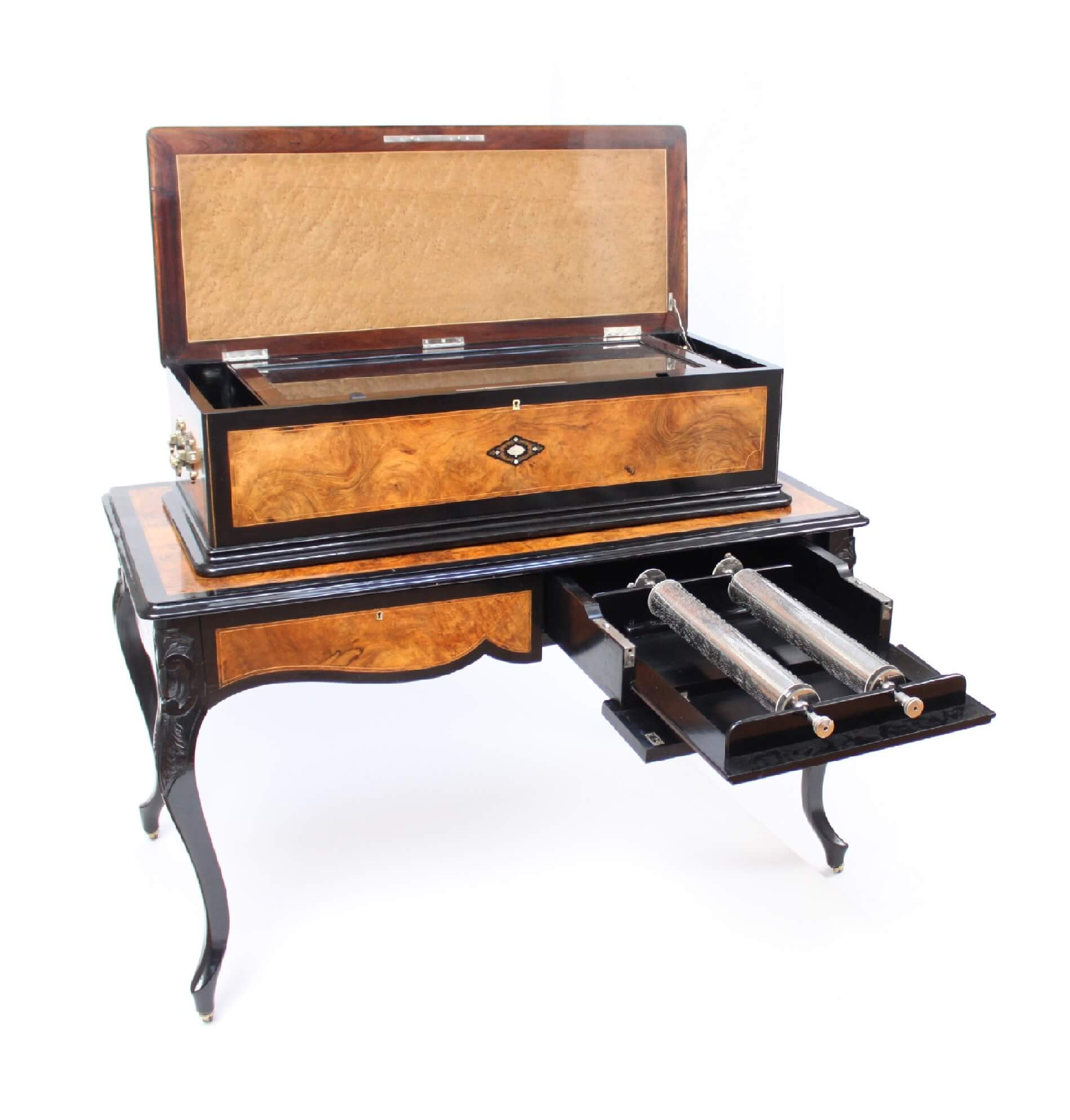 swiss-cylinder-music-box-interchangeable-walnut-rosewood-allard-geneva-table-musical-music-mechanical-antique-victorian