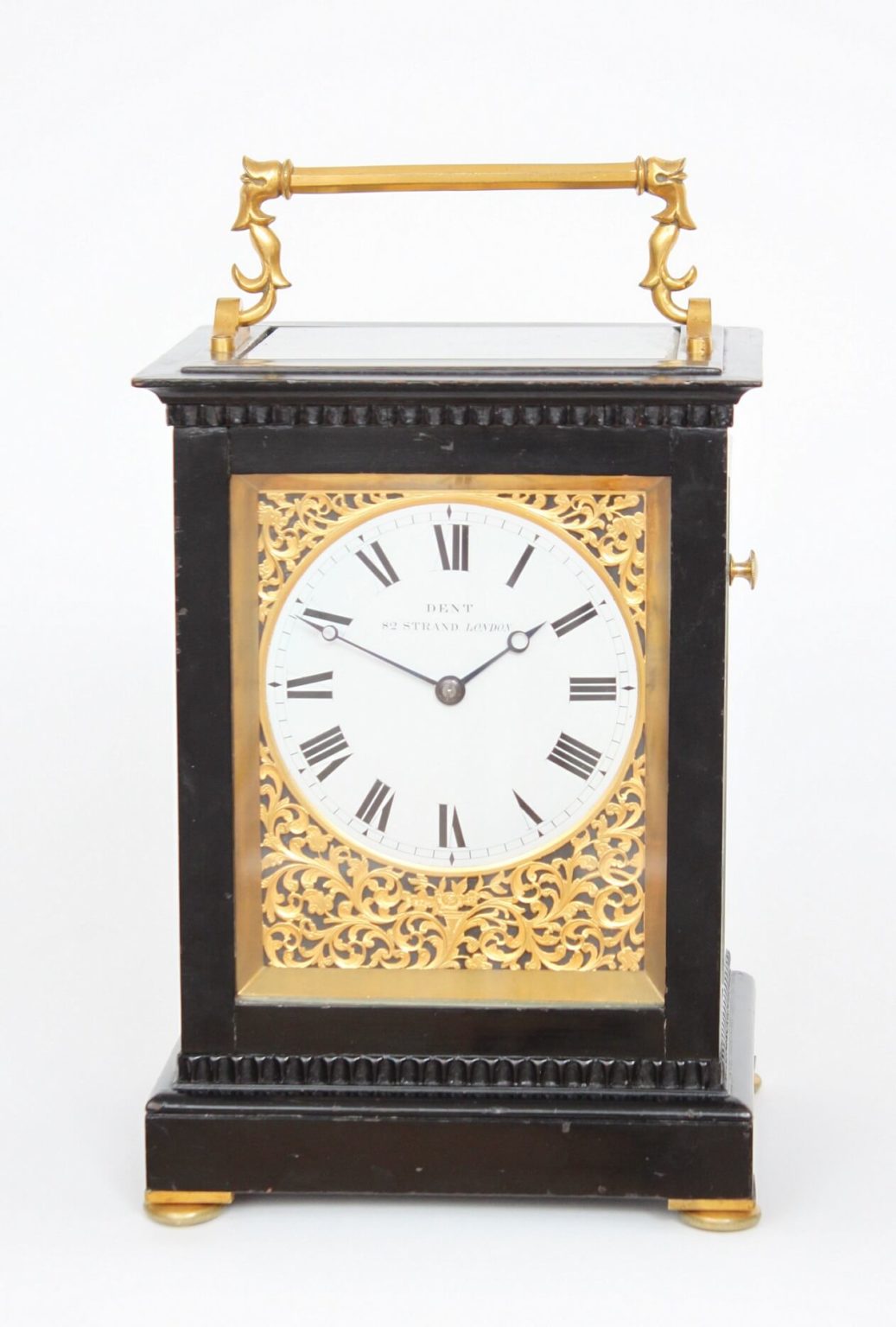 A fine English giant ebonized carriage clock, Edward John Dent 598
