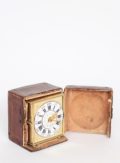 German-Austrian-brass-square-alarm-antique-travel-clock-travel-case-