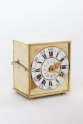 German-Austrian-brass-square-alarm-antique-travel-clock-travel-case-