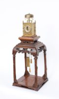 Japan-Japanese-yagura-dokei-lantern-striking-alarm-calendar-antique-stand-antique--clock-