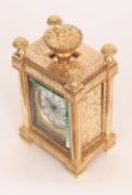 English-Victorian-engraved-gilt-brass-travel-carriage-clock-aubert-klaftenberger-London