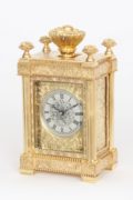 English-Victorian-engraved-gilt-brass-travel-carriage-clock-aubert-klaftenberger-London