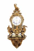 French-Louis XV-Boulle-marquetry-bracket-cartel-Melon-Paris-gilt-bronze-antique-clock-