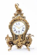 French-Louis XV-Boulle-marquetry-bracket-cartel-Melon-Paris-gilt-bronze-antique-clock-