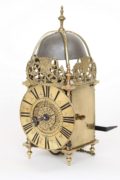 French-regence-brass-miniature-alarm-lantern-antique-wall-clock-Paris-