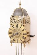 French-regence-brass-miniature-alarm-lantern-antique-wall-clock-Paris-