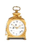 Swiss-French-ormolu-gilt-bronze-Louis XVI-pendule-officier-travel-antique-clock-Robert-Courvoisier-