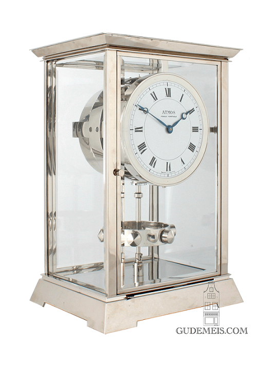 Swiss-French-nickel-art-deco-reutter-patent-atmos-clock-